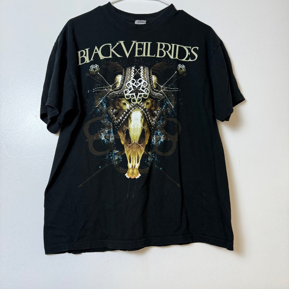 Black Veil Brides Skull Graphic T Shirt Men Medium Black